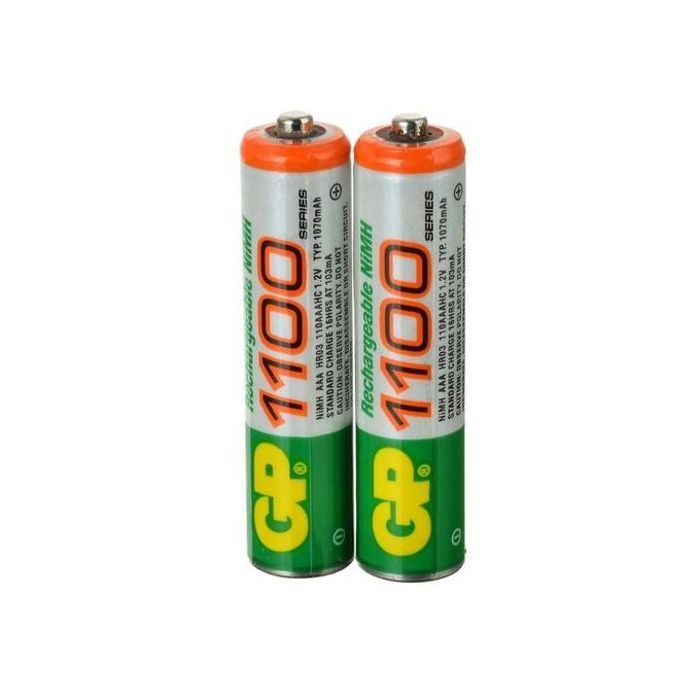 Piles Rechargeables AAA Ni-MH GP - 1.2V 1100mAh (2 Pièces)