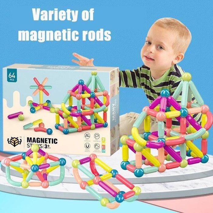 Blocs de Construction Magnétiques - Boules et Tiges 42 PCS