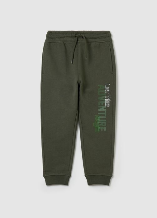 Pantalon de jogging en molleton avec cordon de serrage et imprimé lettrage