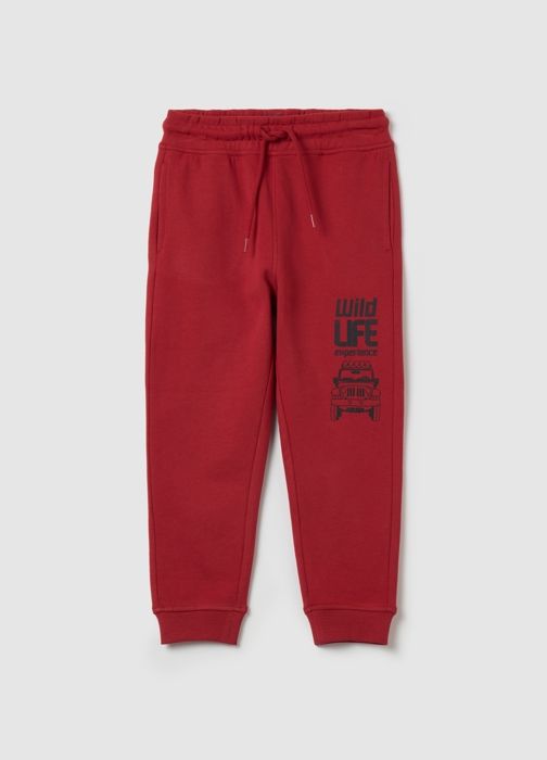 Pantalon de jogging en molleton avec cordon de serrage et imprimé lettrage
