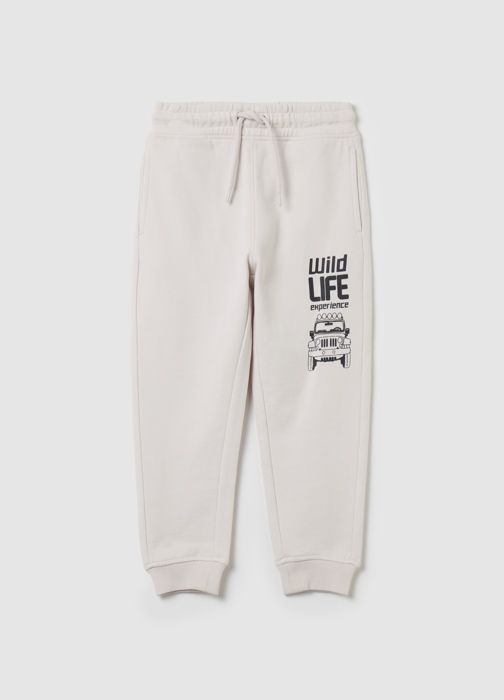 Pantalon de jogging en molleton avec cordon de serrage et imprimé lettrage