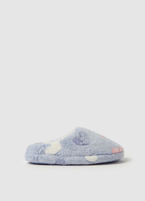 Chaussons en fausse fourrure avec coeurs