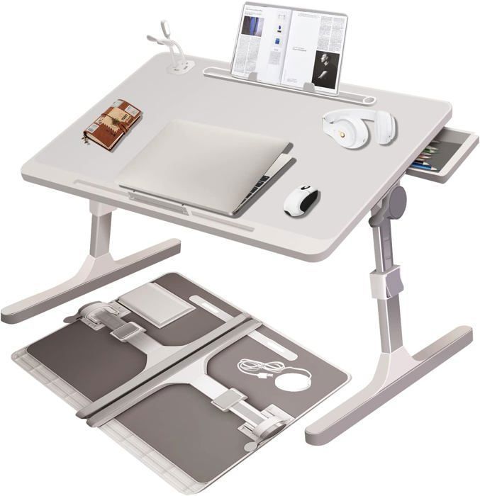 Bureau de Lap pour Ordinateur Portable pour Lit  + ÉCOUTEURS FILAIRES OFFERTS
