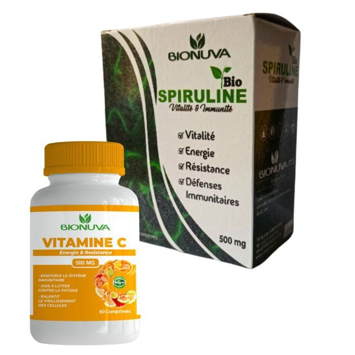 BIONUVA SPIRULINE 240 COMPRIMES + VITAMINE C 60 GELULES