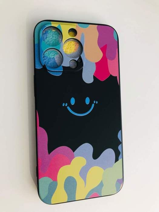 YOYOSO  Coque de téléphone visage smiley aquarelle 14pro max