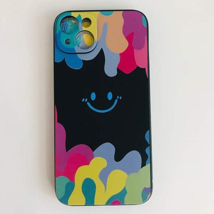Coque de téléphone - YOYOSO - iPhone 14 Plus - Design contemporain - Motif smiley - Multicolore