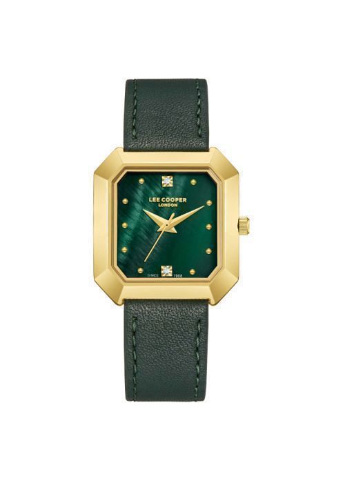 Montre - Lee Cooper - LC08028.175 - Cuir noir - Boîtier doré - Étanchéité 3 ATM