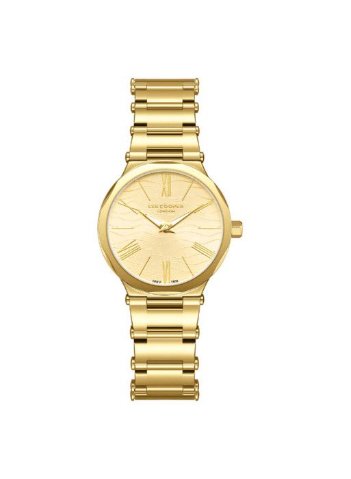 Montre - Lee Cooper - LC08000.130 - Boîtier doré - Bracelet métal - Étanchéité 3 ATM