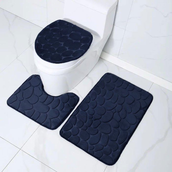 Ensemble Tapis de salle de bain 3 pièces marbre