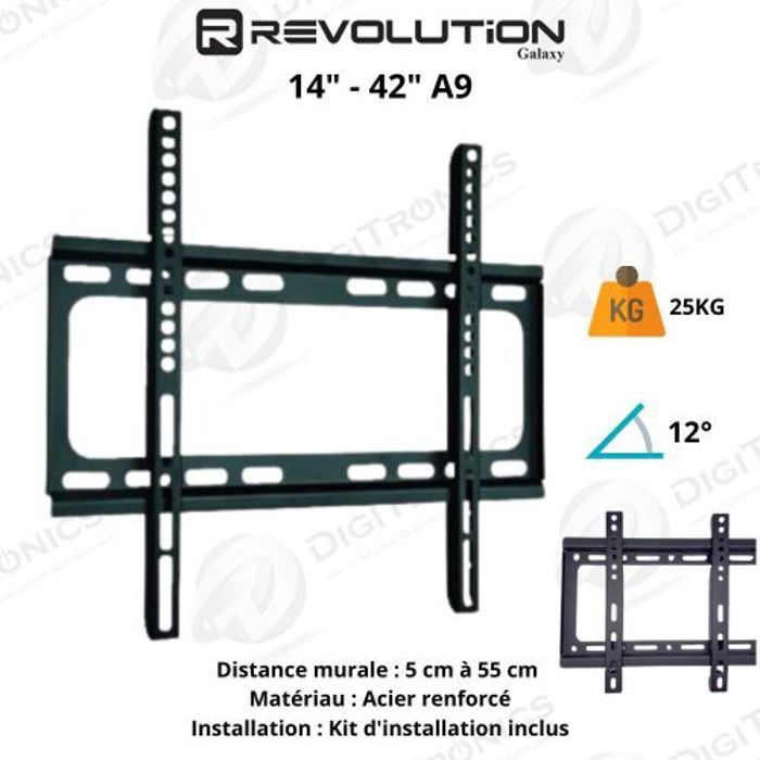 Revolution Support mural TV LED FIX A9 Galaxy - 14 à 42 pouces, 25kg, VESA