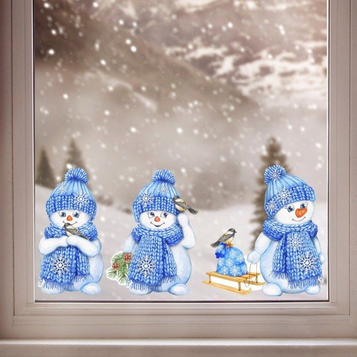 Christmas snowmen stickers, window stickers, christmas decal, removable stickers