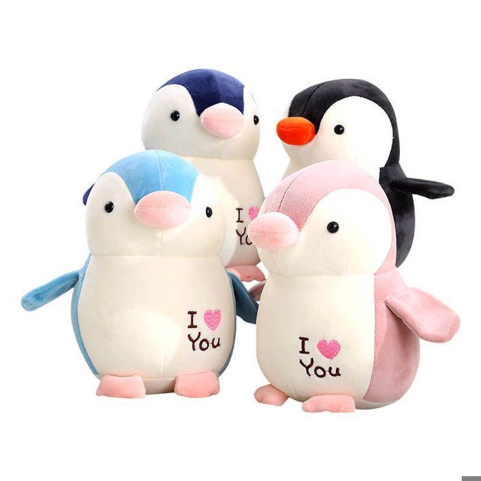 Peluche Pingouin Aquatique - grise - 28 cm