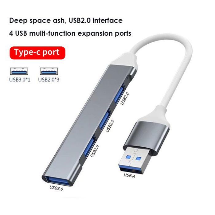 Hub USB 3.0 à 4 Ports, Type C, 5Gbps