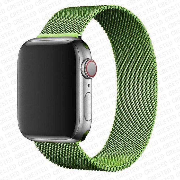 Bracelet Apple Watch - Magnétique, Boucle Milanaise, Acier, Vert, 42/44/45/49mm