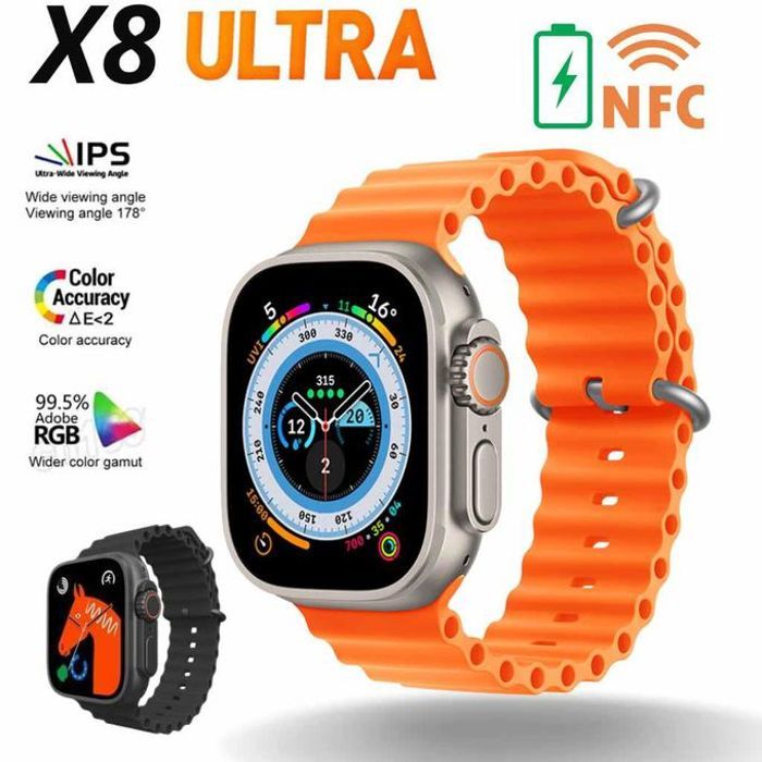 Smart Watch X8+ Ultra - 2.08 Pouces, Écran Tactile Complet - WEARFIT PRO APPLICATION