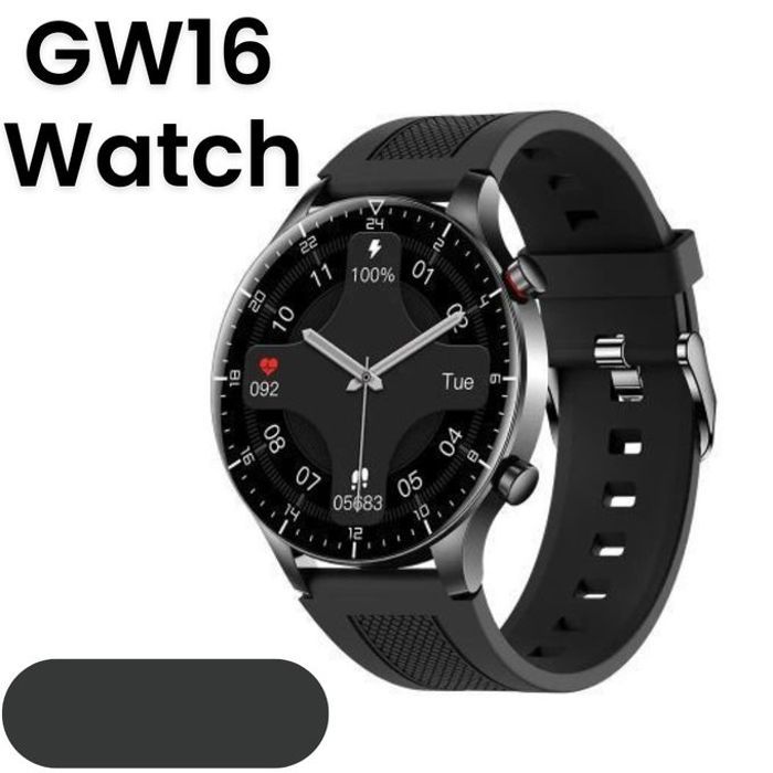 Montre Connectée KUMI GW16T pour Hommes et Femmes avec Moniteur de Fréquence Cardiaque - Noir