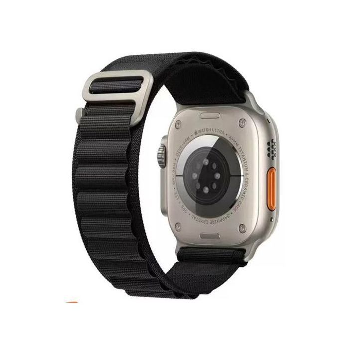 Bracelet de Rechange en Nylon pour Apple Watch 49mm, 45mm, 44mm - Noir