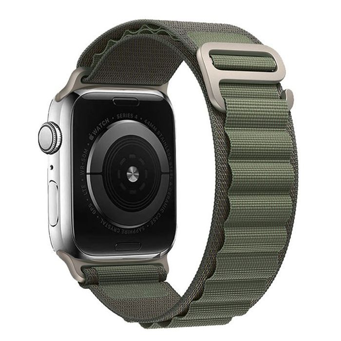 Bracelet Boucle Alpine en Nylon Vert pour Apple Watch Ultra, 49mm, 44mm, 40mm, 45mm - Vert