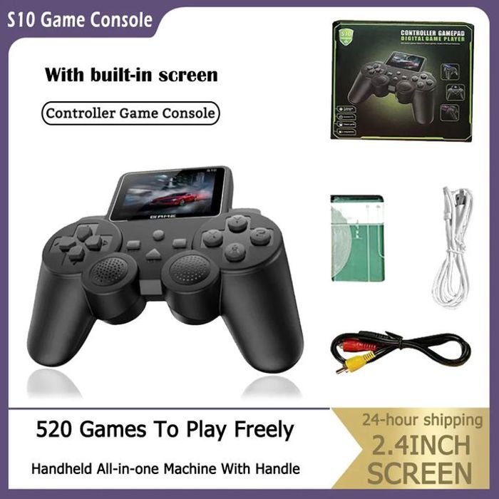 Console de Jeu Portable S10 - 520 Jeux Intégrés, Sortie AV