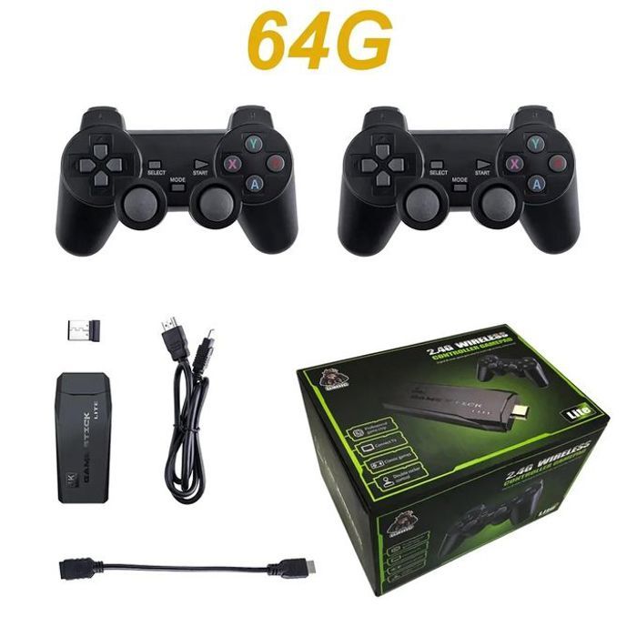 Console de Jeu Vidéo Rétro Data Frog avec Manette Sans Fil et 20000 Jeux Intégrés - Noir