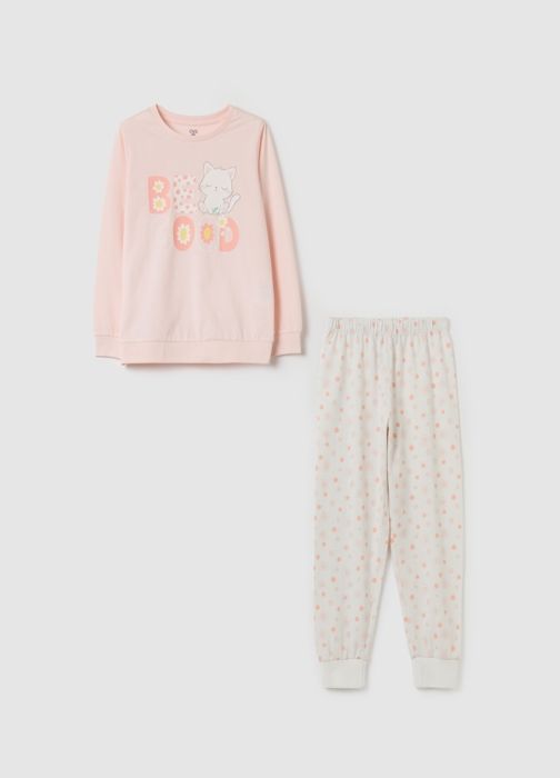 Pyjama long imprimé en coton biologique
