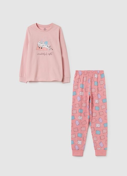 Pyjama long imprimé en coton biologique