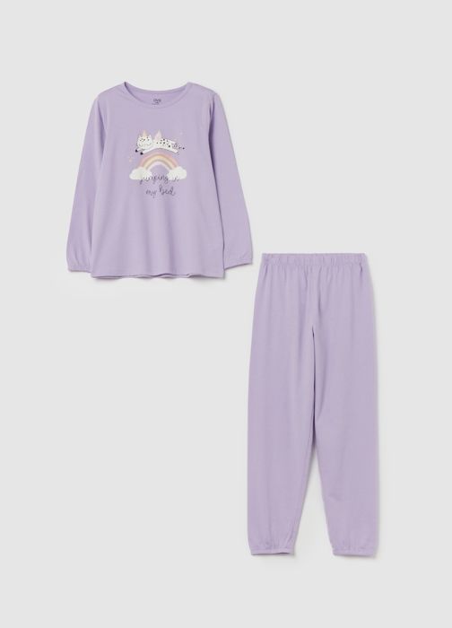 Pyjama en coton bio avec inscription "Jumping in my bed"
