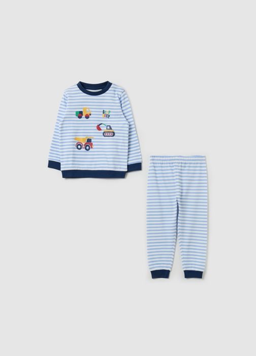 Pyjama rayé en coton bio imprimé