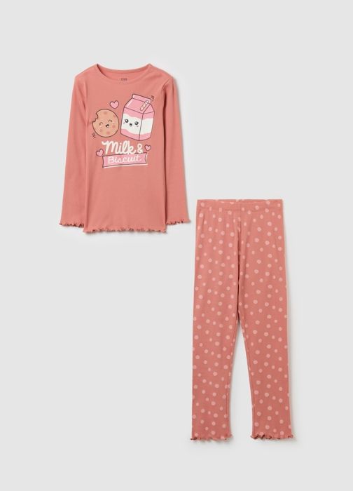 Pyjama en coton biologique imprimé ''Milk & Biscuit''