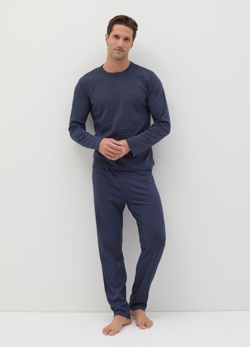 Haut de pyjama long imprimé rayures