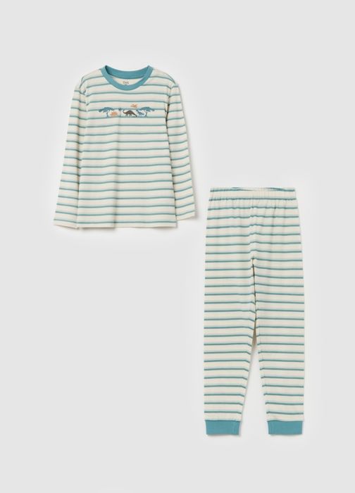 Pyjama rayé en coton bio imprimé