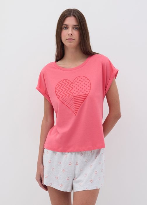 Pyjama court en coton biologique et viscose
