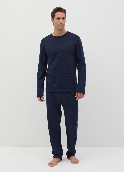 Haut de pyjama long imprimé rayures