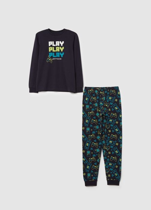 Pyjama long - OVS KIDS - Imprimé joystick - Coton biologique - Taille élastiquée - Enfant