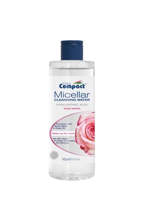 Eau Micellaire - ULTRA COMPACT - 400ml - Acide Hyaluronique - Eau de Rose - Sans Parabène