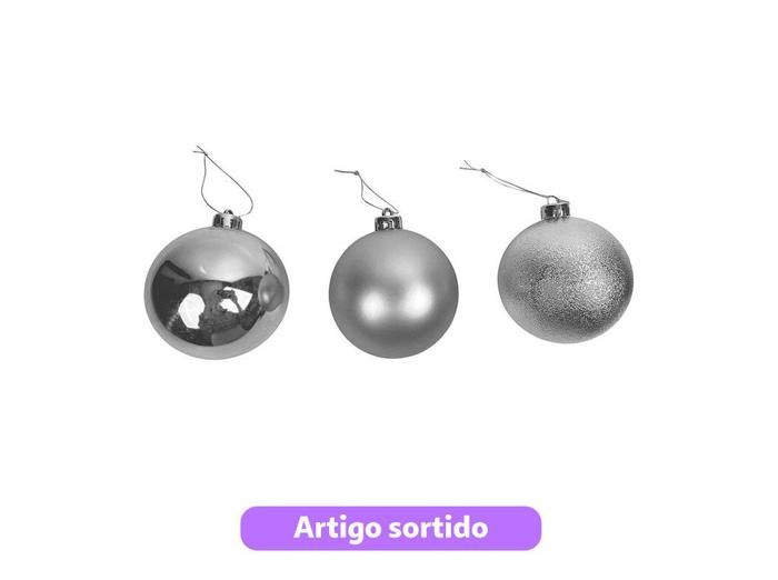 Boule de Noël en plastique argenté Actuel 10 cm CB