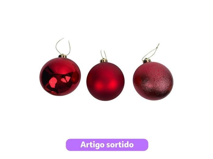 Boule de Noël en plastique Actuel rouge 10 cm