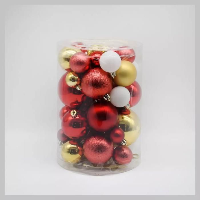 Lot de 48 boules de Noël en plastique Fête Foraine Enchantée