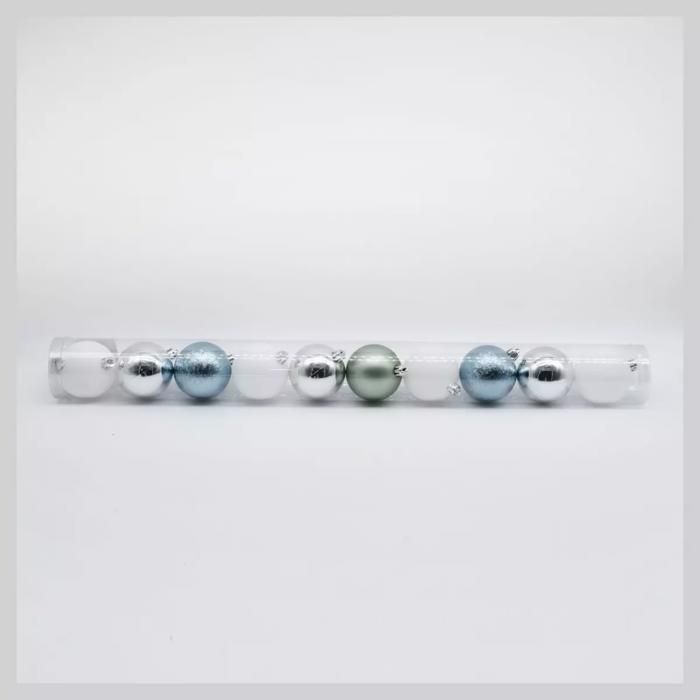 Lot de 10 boules de Noël en plastique 6 cm