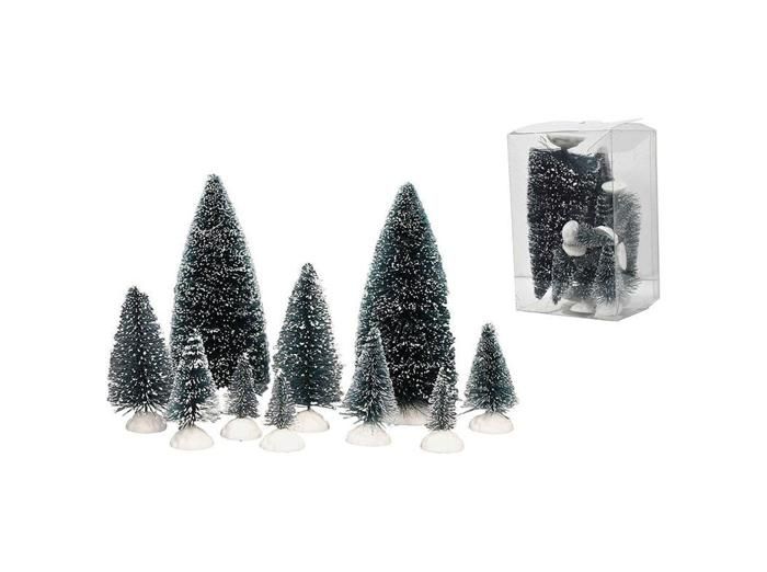 lot de 10 sapins actuels pour villages de Noël