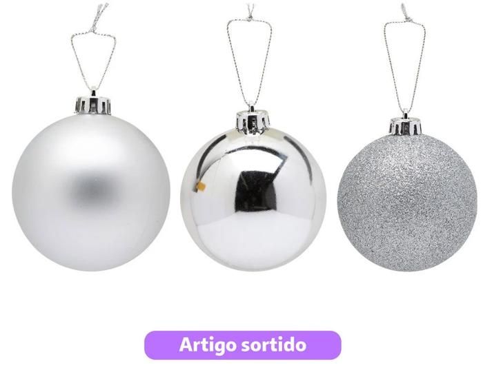 Boule de Noël argent Actuel 8 cm modèles assortis