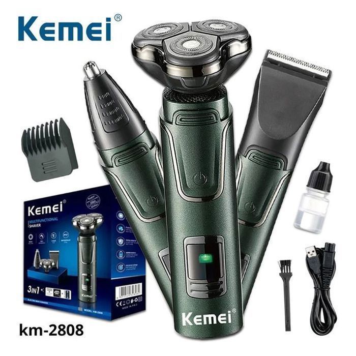 Kemei - Rasoir électrique 3 en 1 pour homme - étanche - KM-2808