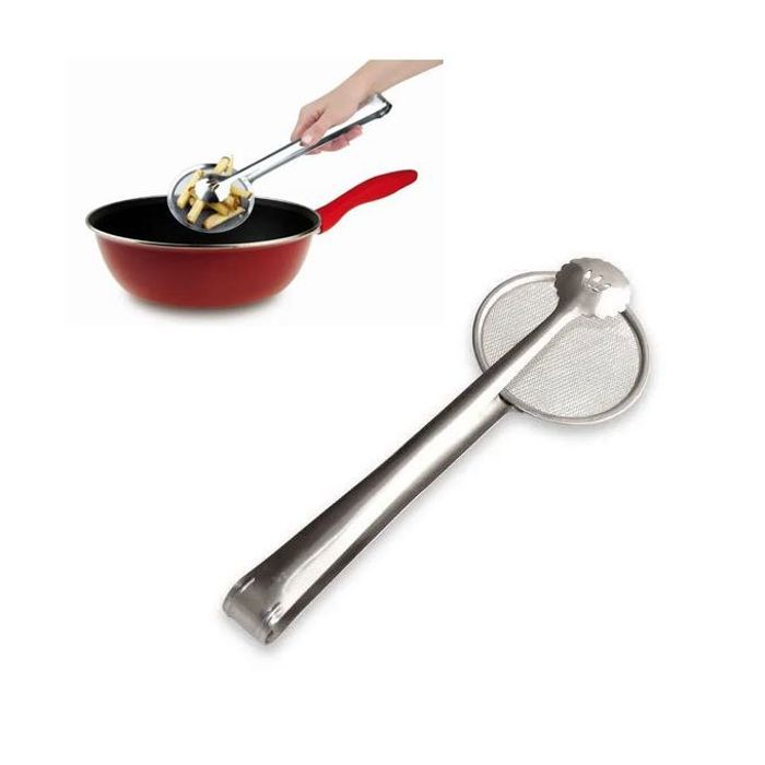 Pince pour Friture avec Passoire - Pince à Frites en Inox - Pince Passoire
