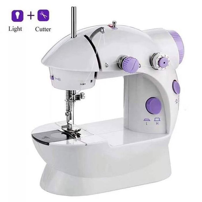 Machine à Coudre Électrique Domestique - Manuel Multifonctionnel - 2 Vitesses et LED - Blanc