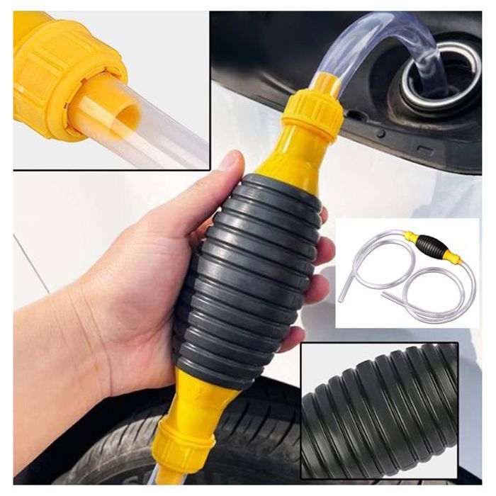 Pompe Manuelle avec Tuyau d’Absorption d’Huile et Carburant – Siphon pour Réservoir – Transfert Liquide Facile (COULEUR ALÉATOIRE)