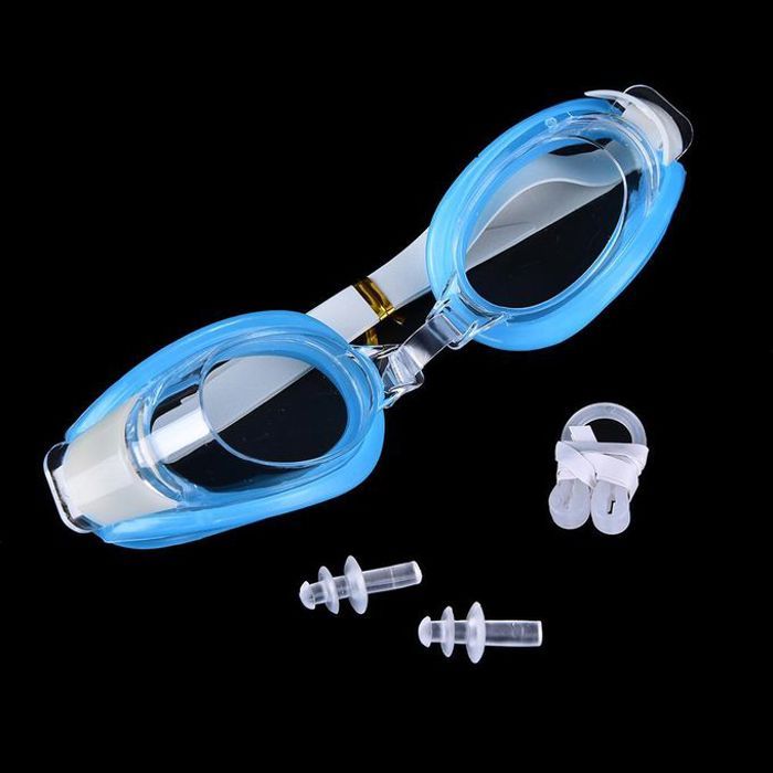 Lunettes de Natation Avancées - Pince-Nez et Bouchons d'Oreilles - Bleu