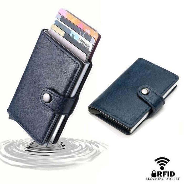 Porte-Cartes Automatique Homme Anti-RFID – Compact et Sécurisé - Couleur Aléatoire