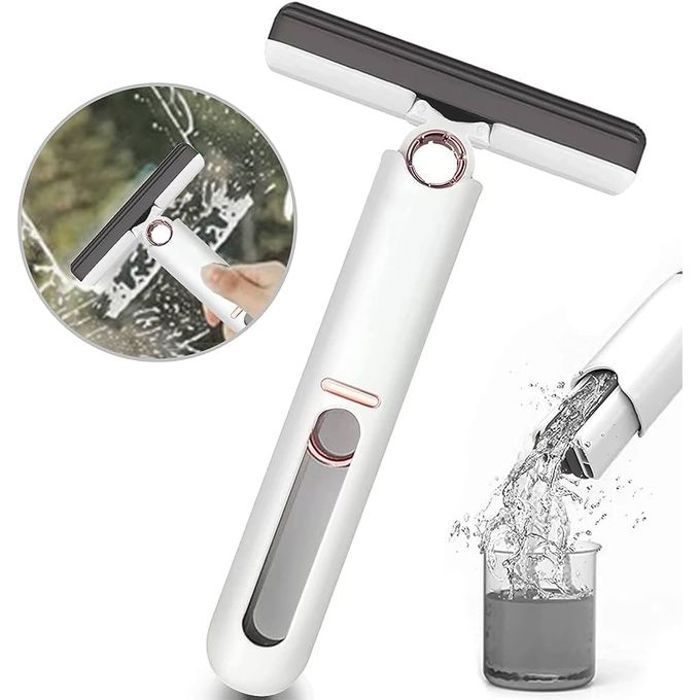 Mini Mop de Nettoyage - Mini Vadrouille Absorbant l'Eau - Fonction Essorage - Blanc