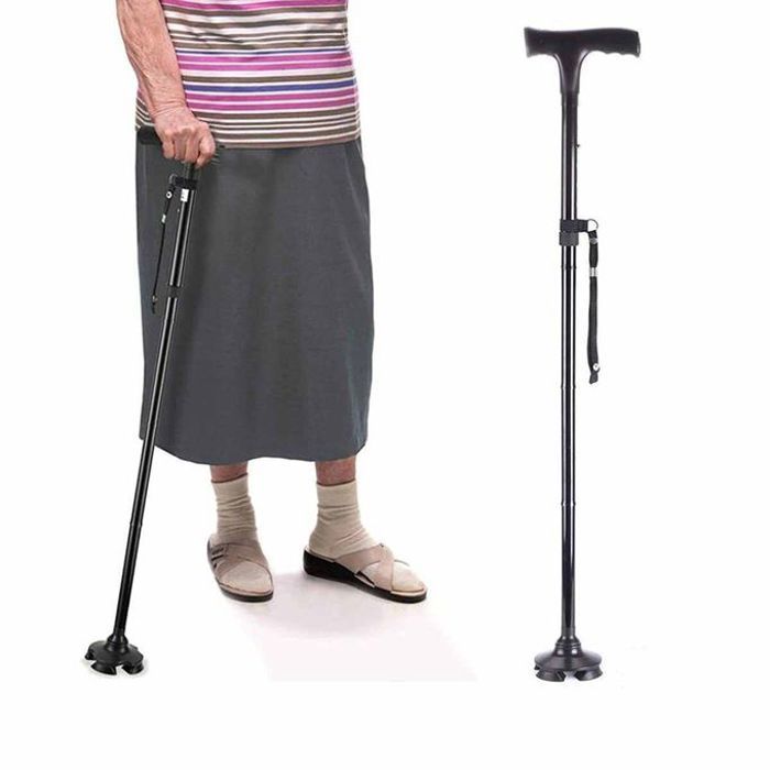 Canne de marche pliante - Médicale - Utile et pratique - Réglage de la hauteur