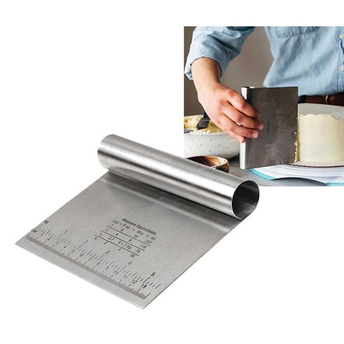 Coupe-gâteau en Acier Inoxydable - Lisseur & Spatule de Crème - Décoration Gâteau